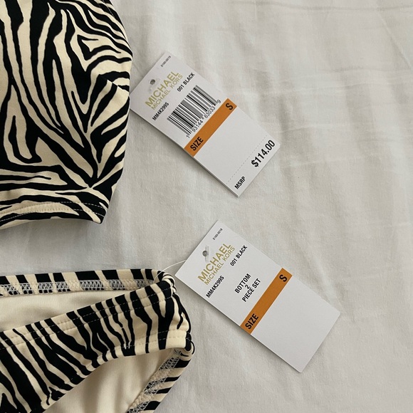 NWT MICHAEL Michael Kors® Zebra Zip Front Bikini Set - S | 2-piece set |Swimwear - Picture 4 of 6
